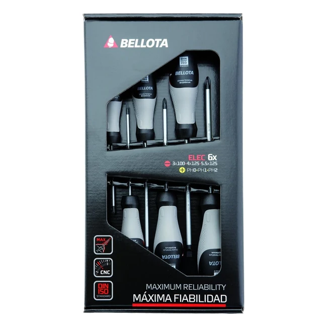 Destornilladores Electricista Bellota 66291Elec - Kit 6 - Máxima Fiabilidad
