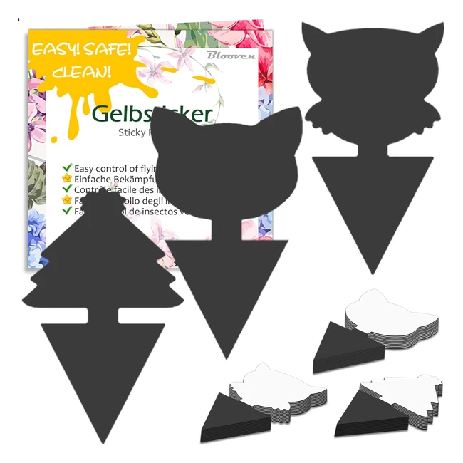 Pieges insectes anti moucherons blooven 30pcs colle doubleface tanche jaunes