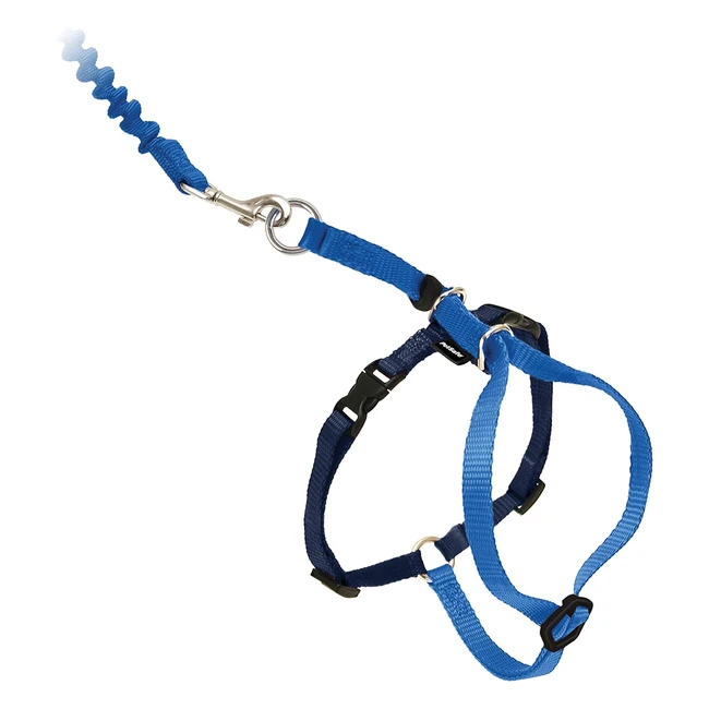 Arnés para gatos Petsafe Easy Walk con correa elástica ajustable azul