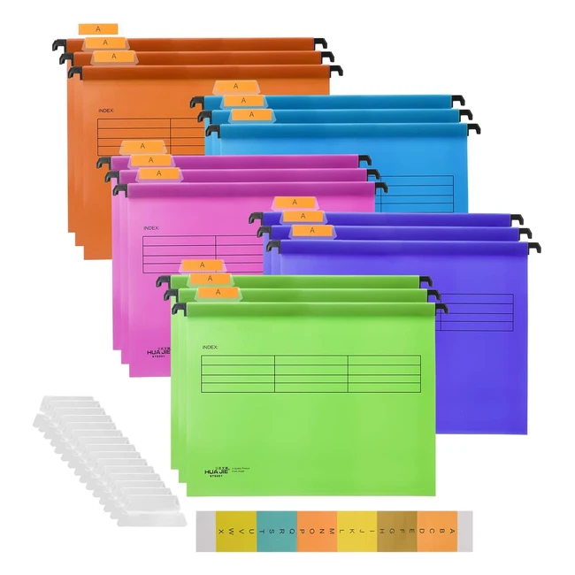 Hiziwimi 15pcs PP Filing Cabinet A4 Suspension Files - Mixed Color