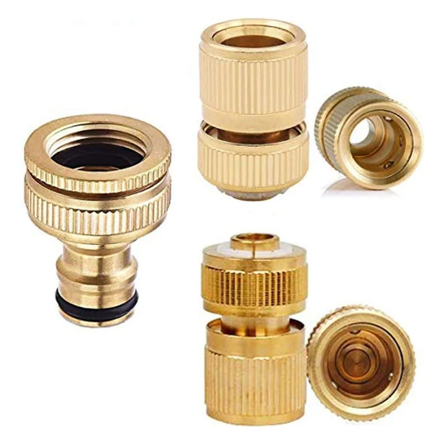 Kit de raccords pour tuyau d'arrosage en laiton - 3 pièces - Réf. CT123 - Raccords rapides