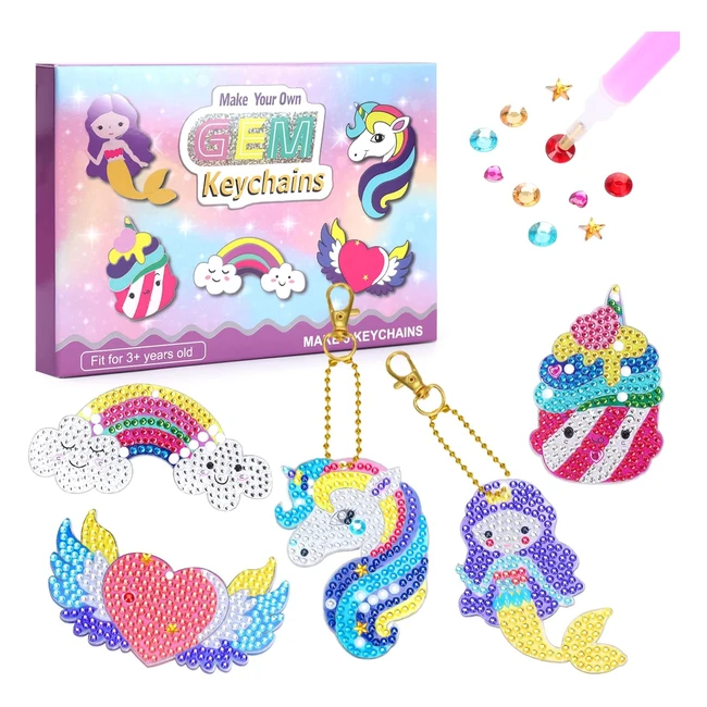 Diamond Painting Kit for Kids - Fullove Arts and Crafts Set - Age 6 7 8 9 10 - Gift for Girls - Unicorn Theme