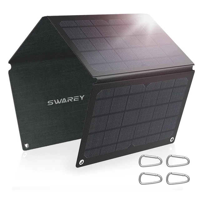 Panel Solar Plegable 30W - Cargador Solar ETFE Monocristalino - 2 Puertos Tipo C USB QC 3.0