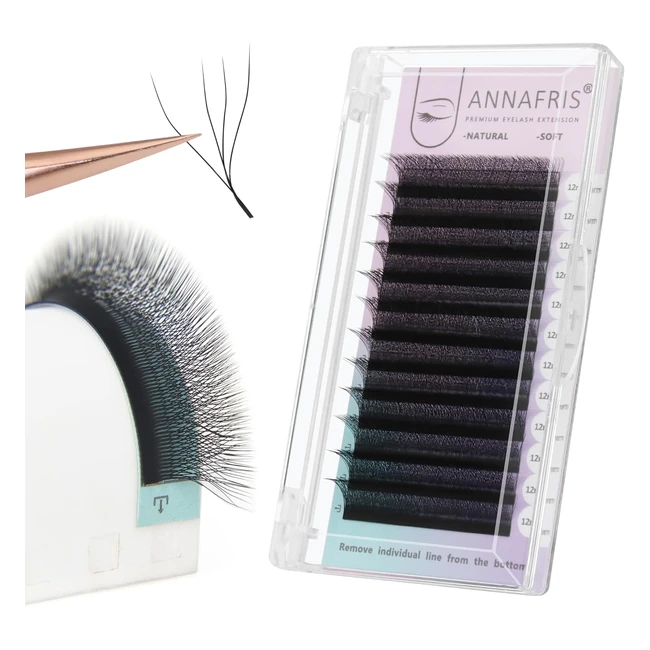 Annafris 4D Extension Ciglia W 007 LU Curva 10mm Premade Fan Lash Russian Volume Ventole Ciglia Ciuffetti 4D Eyelash Extension Professional4D W 007 LU 10mm