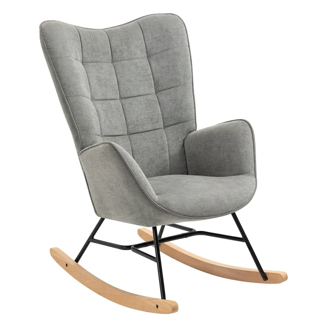 Poltrona Dondolo Relax Imbottita con Braccioli Schienale Alto - Meuble Cosy