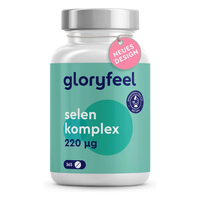Premium Selen 365 Tabletten - Hochdosiert & Vegan - Natriumselenit & Selenmethionin - Ohne Magnesiumstearate