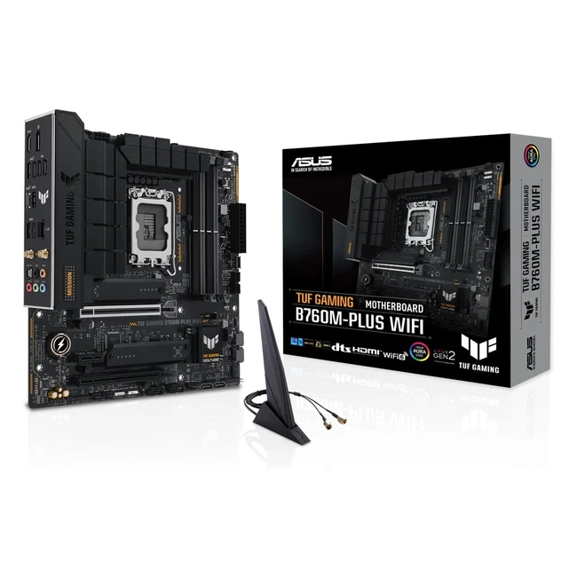 Carte mère ASUS TUF Gaming B760MPlus Intel B760 LGA 1700 DDR5 PCIe 5.0 M.2 WiFi 6 Ethernet DisplayPort HDMI SATA 6 USB 3.2 Gen 2 Thunderbolt USB4