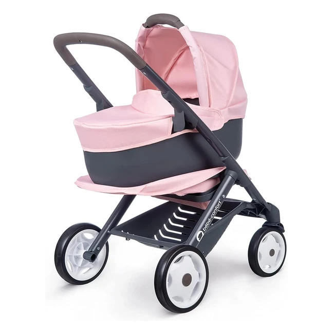 Silla Capazo Bebé Confort Rosa Smoby 253116 - Convertible y Dirigible 360°