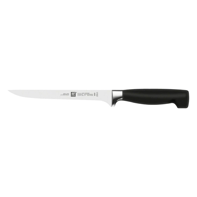 Zwilling Filetiermesser 18 cm schmale Klinge rostfreier Spezialedelstahl Kunststoffgriff Vier Sterne