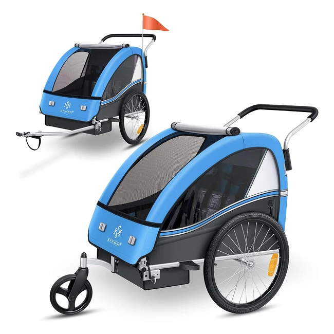 Remorque pour enfants SportRX 2en1 - Ceinture sécurité 5 points - Roue avant 360 - Jogger poussette vélo