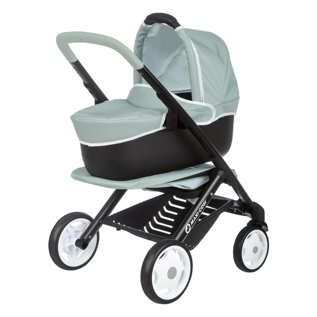 Smoby Maxi Cosi Poussette Landau Sauge 3 en 1 - Roues Silencieuses et Multidirectionnelles