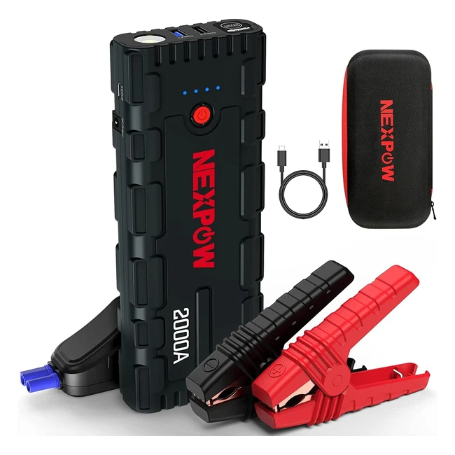 Nexpow Avviatore Batteria Auto 2000A 18000mAh Portatile - Avviatore di Emergenza