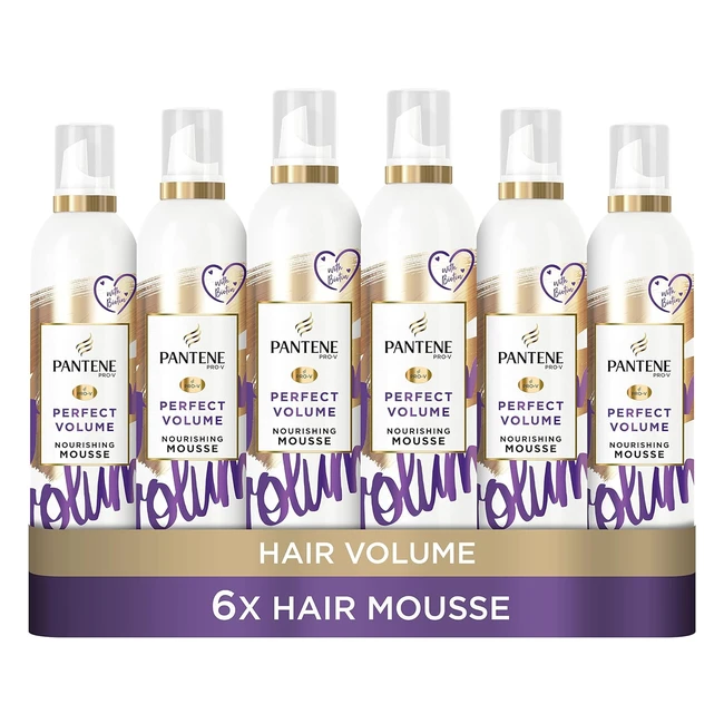 Pantene Hair Mousse Volume Spray 6x200ml - Volumising & Thickening - Biotin - Heat Protection