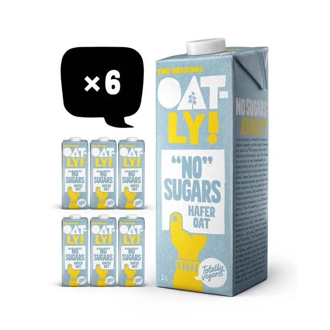 Oatly Haferdrink ohne Zucker 6er Pack 6 x 1 Liter - Vegan, laktosefrei, nussfrei, sojafrei
