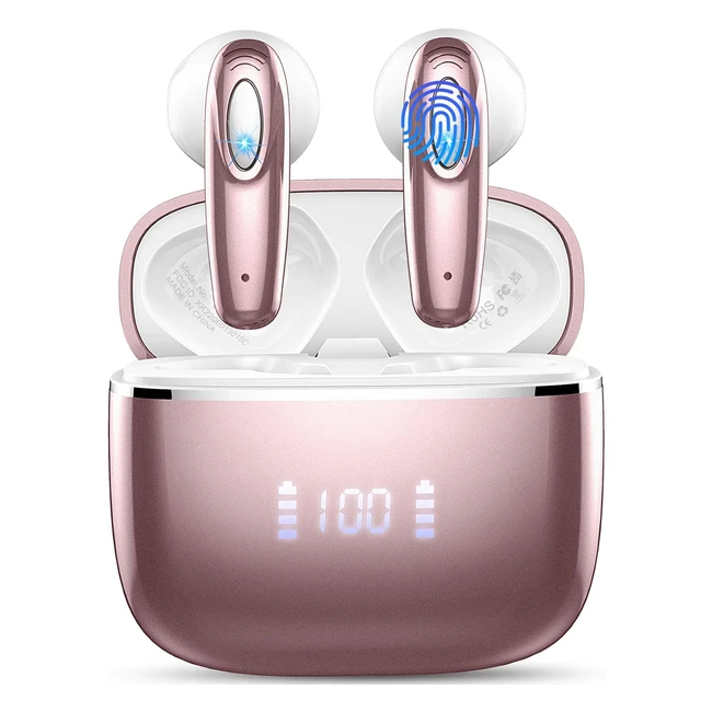Auriculares Inalámbricos Bluetooth 53 con 4 HD Mic Reducción de Ruido - Auriculares Bluetooth 40h HiFi Estéreo Cascos Inalámbricos Bluetooth Pantalla LED - 2024 Actualizado