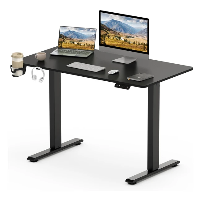 Escritorio Elevable Eléctrico 110x60cm Sanodesk con Función de Memoria - Negro