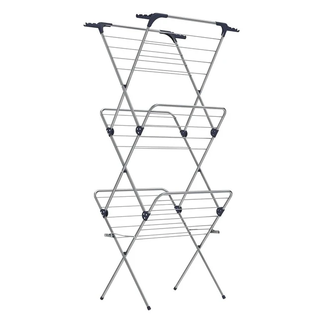 Songmics Foldable Clothes Airer Drying Rack LLR720G01 20m Steel Frame Indoor Outdoor Use Grey
