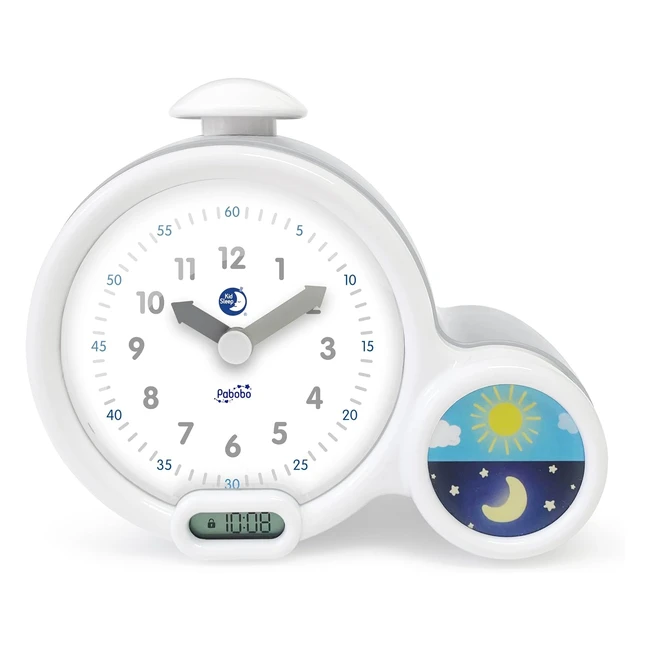 Pabobo Kid Sleep Clock - Réveil Enfant Éducatif Jour/Nuit Lumineux - 3 Alarmes - Mixte Fille et Garçon