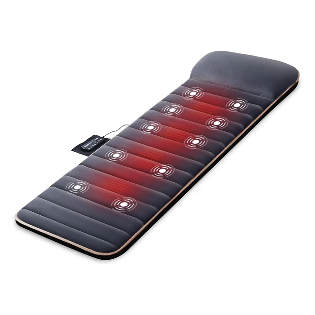 Snailax Massagematte mit 10 Vibrationsmotoren - Massageauflage mit Wrme - Elektrisches Ganzkrpermassagegert - 4 Therapieheizkissen