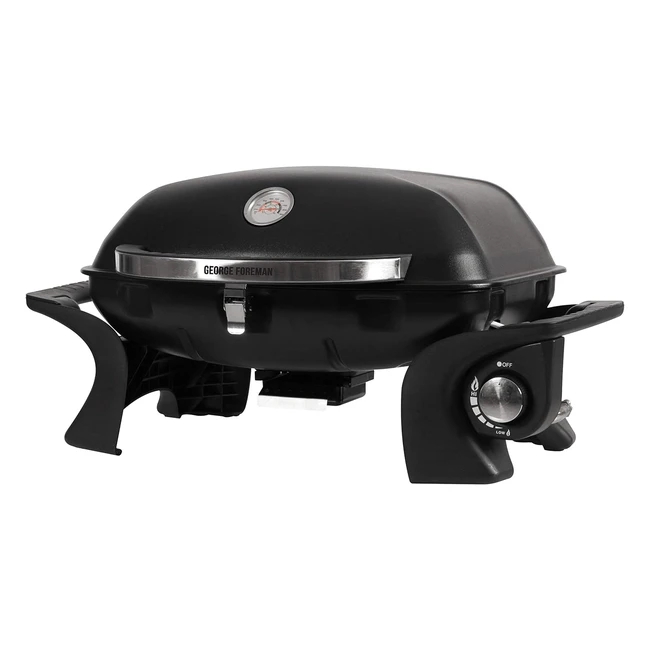 George Foreman Portable Gas BBQ GFSBBQ1 - Lightweight Compact Steel Body