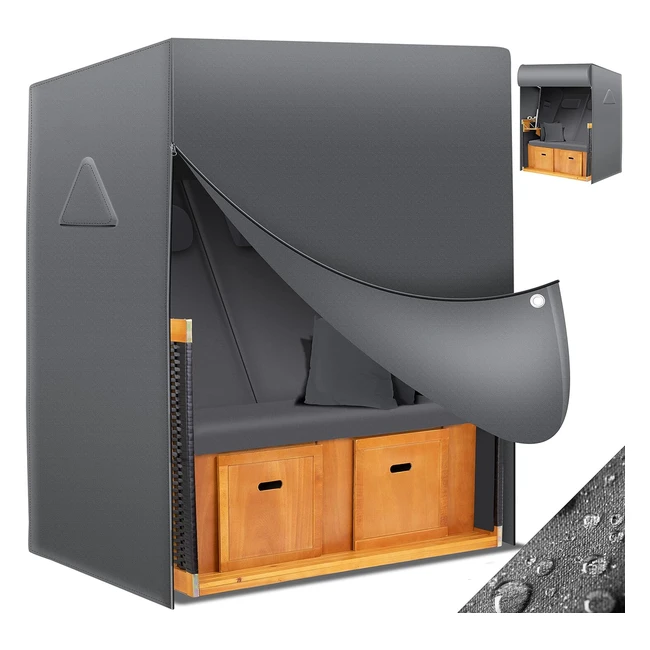 Kesser Premium Strandkorb Schutzhülle 600D Oxford Gewebe Winterfest UV-beständig 135 x 100 x 160150