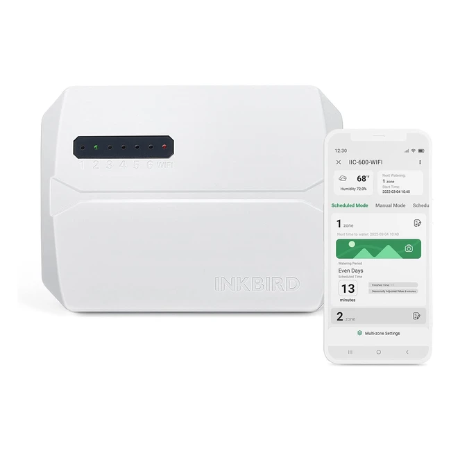 Inkbird IIC600 Centralina Irrigazione Wifi 6 Zone - Impianto Automatico Giardino
