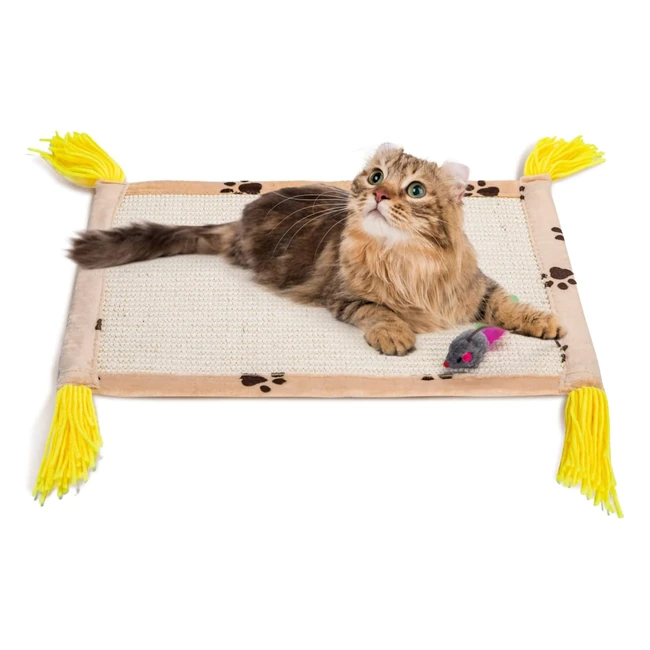 Tapis griffoir pour chat en sisal naturel 45x34cm marron - Nobleza