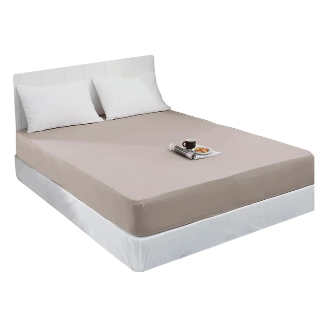 Luxus Jersey Spannbettlaken 100% Baumwolle - 28 Farben - Größe 200 x 220 cm - Beige