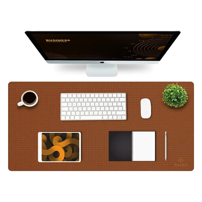 Tapis de Bureau Knodel 43cm x 90cm - Double Face Brun - Protection Bureau et Maison