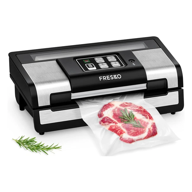 Fresko Envasadora al Vacío con Cutter Incorporado - Acero Inoxidable - Alimentos Secos y Húmedos - Incluye Rollos y Bolsas