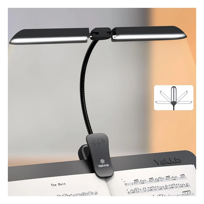 Vekkia Luce per Leggio con Pinza 42 LED Clip-On Ricaricabile - Luce per Leggio Musicale