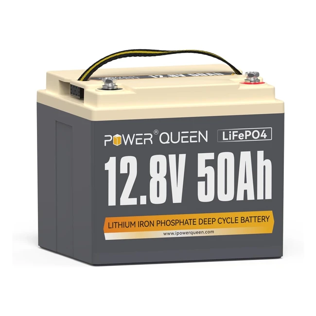 Power Queen Batteria al Litio 12V 50Ah 640Wh - Ciclo Profondo - BMS 50A - Scooter Elettrici Barca Camper - Ricaricabile