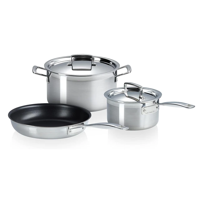 Le Creuset 3-teiliges Kochgeschirr-Set aus 3-lagigem Edelstahl 53808000010050