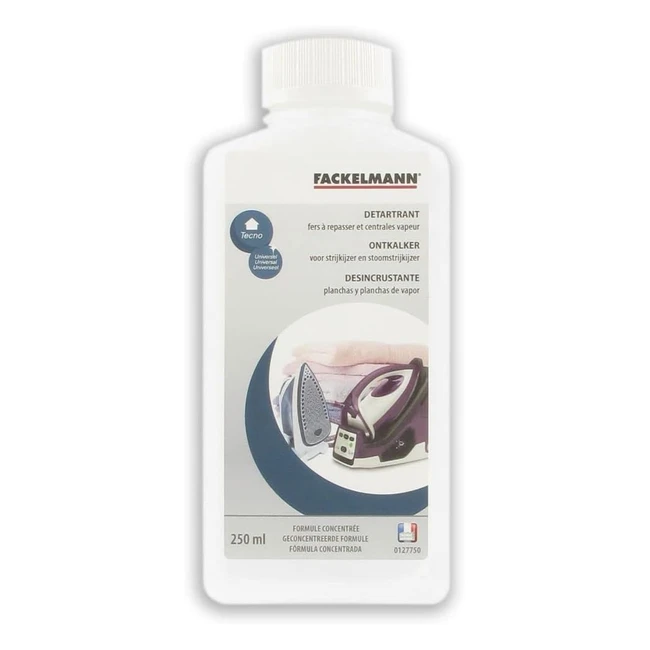 Fackelmann 0127750 - Détartrant liquide pour centrale vapeur et fer à repasser 250ml - Blanc