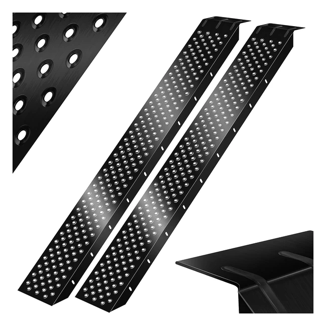 Masko 2 x Laderampen 400 kg Laderampe Ladeleiste verzinkter Stahl rutschfest 200 kg pro Stück max 400 kg pro Paar Motorrad ATV Quad Auto Laderampe Anhängerrampe