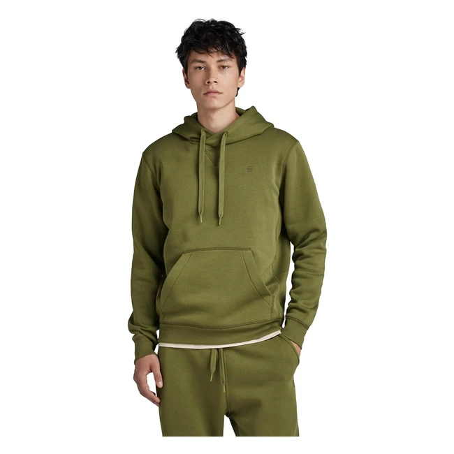 GSTAR RAW Sweat Premium Core Hooded Homme D16121C235724 - Vert Sage - Livraison Gratuite