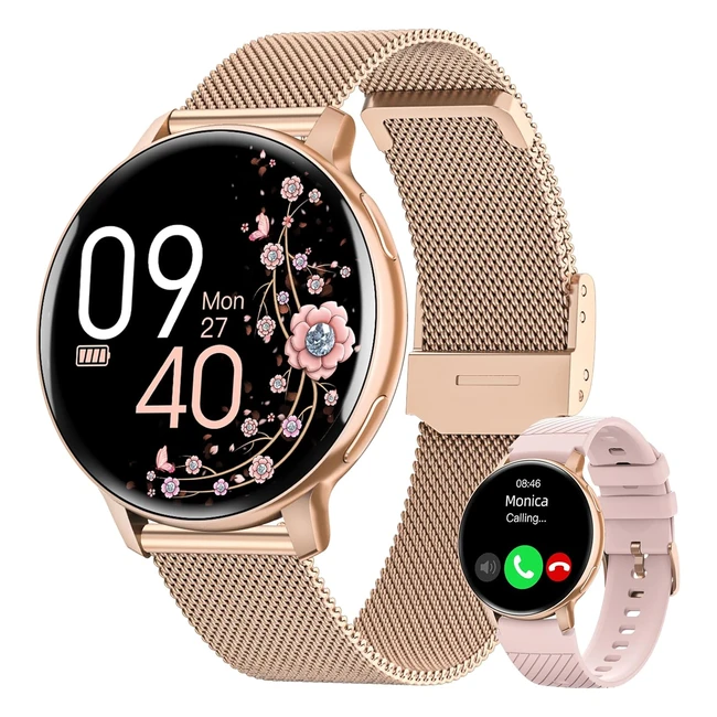 Smartwatch Donna 139 HD Oro Rosa - Fisiologia Femminile - Cardiofrequenzimetro - Sport - iOS Android