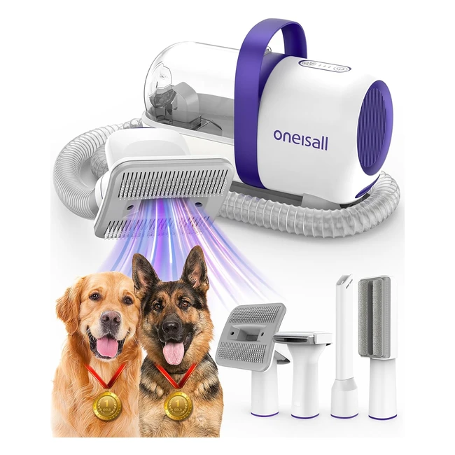 Aspiradora de Pelo para Perros Oneisall Morado - Kit de Aseo 3 en 1