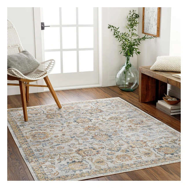 Surya Doha Machine Washable Rug 160x213cm Ivory Traditional Boho Vintage Area Rugs