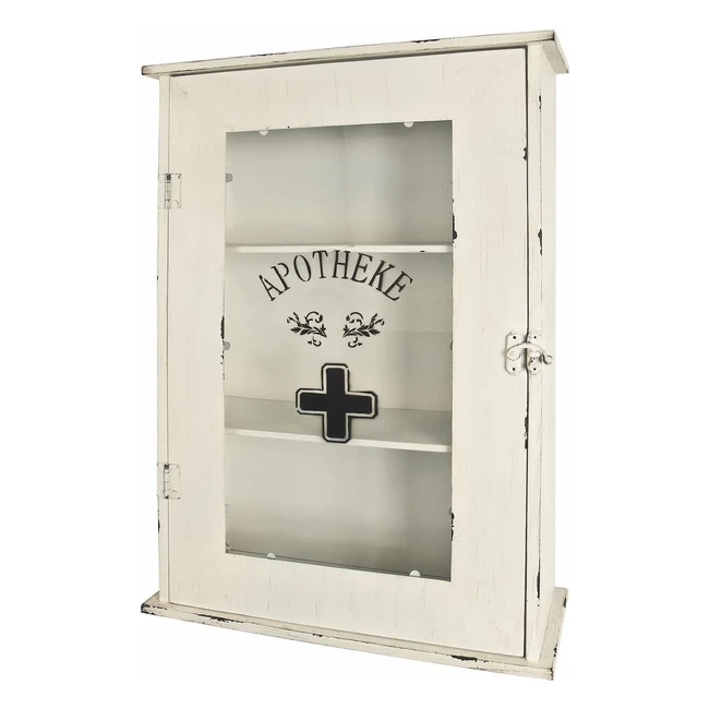 Étagère métal blanc Haku L 43 x P 17 x H 62 cm - Porte vitrée, 3 étagères