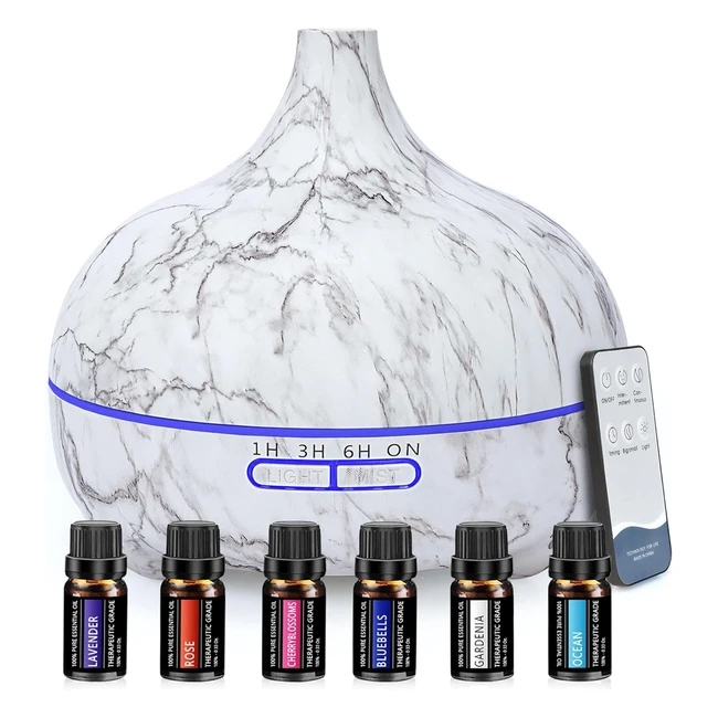 Diffusore Oli Essenziali 550ml Ultrasuoni 7 Colori LED Timer Aromaterapia