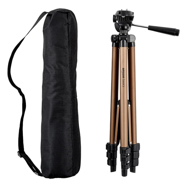 Trepied AmazonBasics 50 Aluminium Leger - Reglable - Poids 567g - Portrait Paysage - Sac de Rangement