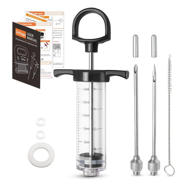 Depango Siringa per Carne 30ml - Marinatura BBQ Iniettore Alimentare