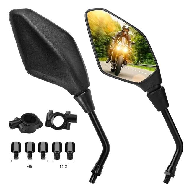 Rétroviseurs Moto Guidon Universels 78 22mm Emark Boulons 10mm 8mm Miroirs MT09 MT07 Xmax Nx125 Nx650 Cb500 C650 Z750