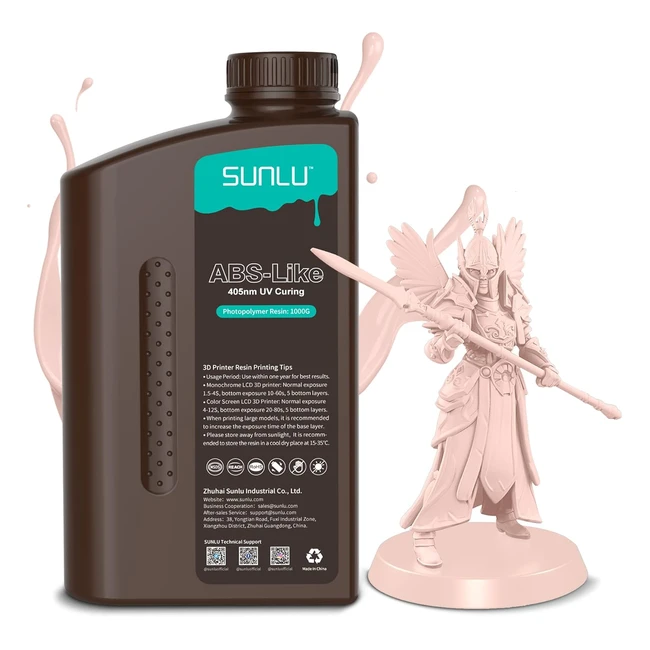 Sunlu ABSLike Resina para Impresora 3D 1kg RPIDA UV 405nm Alta Precisin Beige