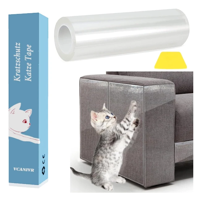 Pellicola Antigraffio Trasparente 30cm x 3m - Protezione Mobili Gatti Cani