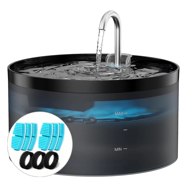 Bemoony Fuente Gatos 6 Filtros 3 Esponjas 32L Bebedero Bomba Ultrasilenciosa