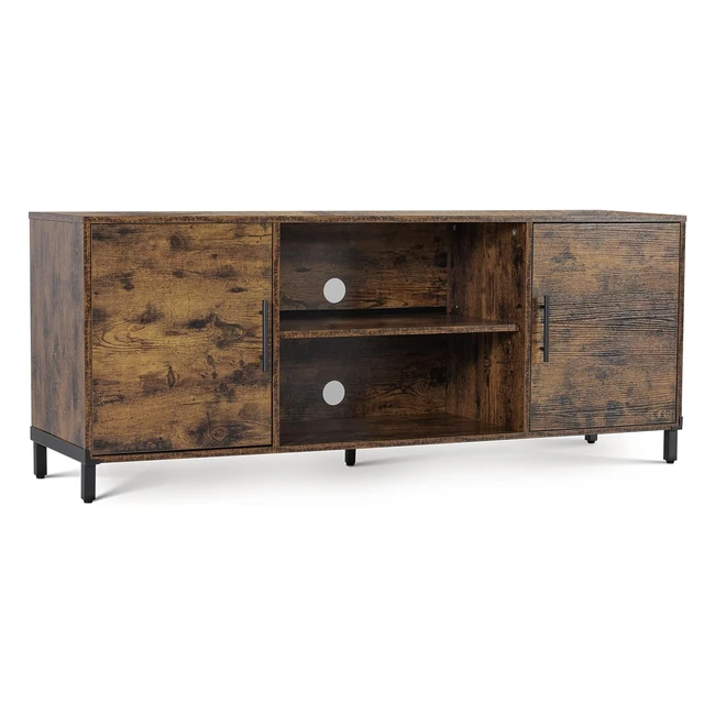 Novilla 148cm TV Stand Cabinet for 55 Inch TV | 2 Tier | Adjustable Shelf | Rustic Brown