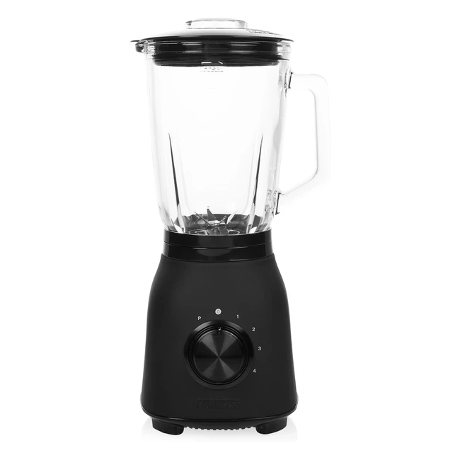 Blender Princess Black Steel - Noir Mat - Acier Inoxydable et Verre - 4 Vitesses et Fonction Pulse