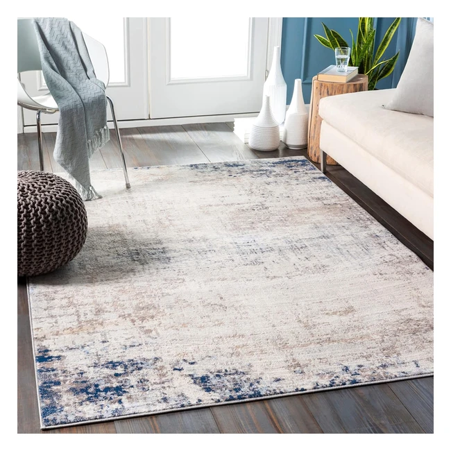 Surya Utrecht Abstract Rug Modern Marble Soft Luxurious Large Grey Blue 160x216cm